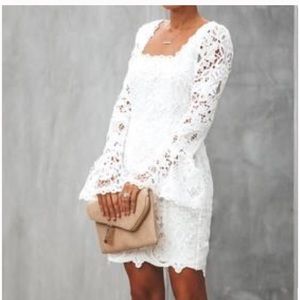 New Vici Lace White Dress longsleeve Just Me brand